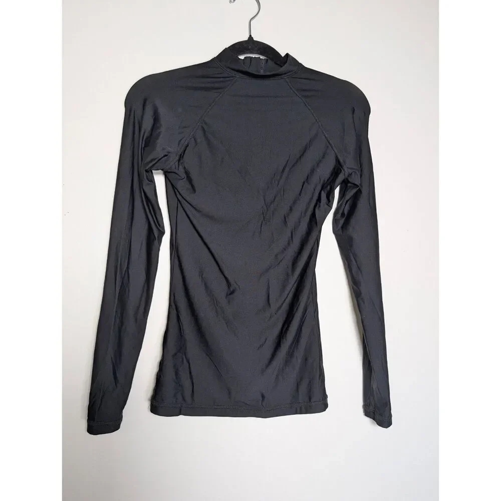 J.Crew Black Half Zip Rash Guard XS Long Sleeve Swim Top Coastal Sporty Resort